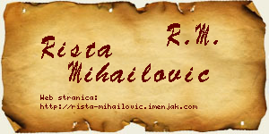 Rista Mihailović vizit kartica